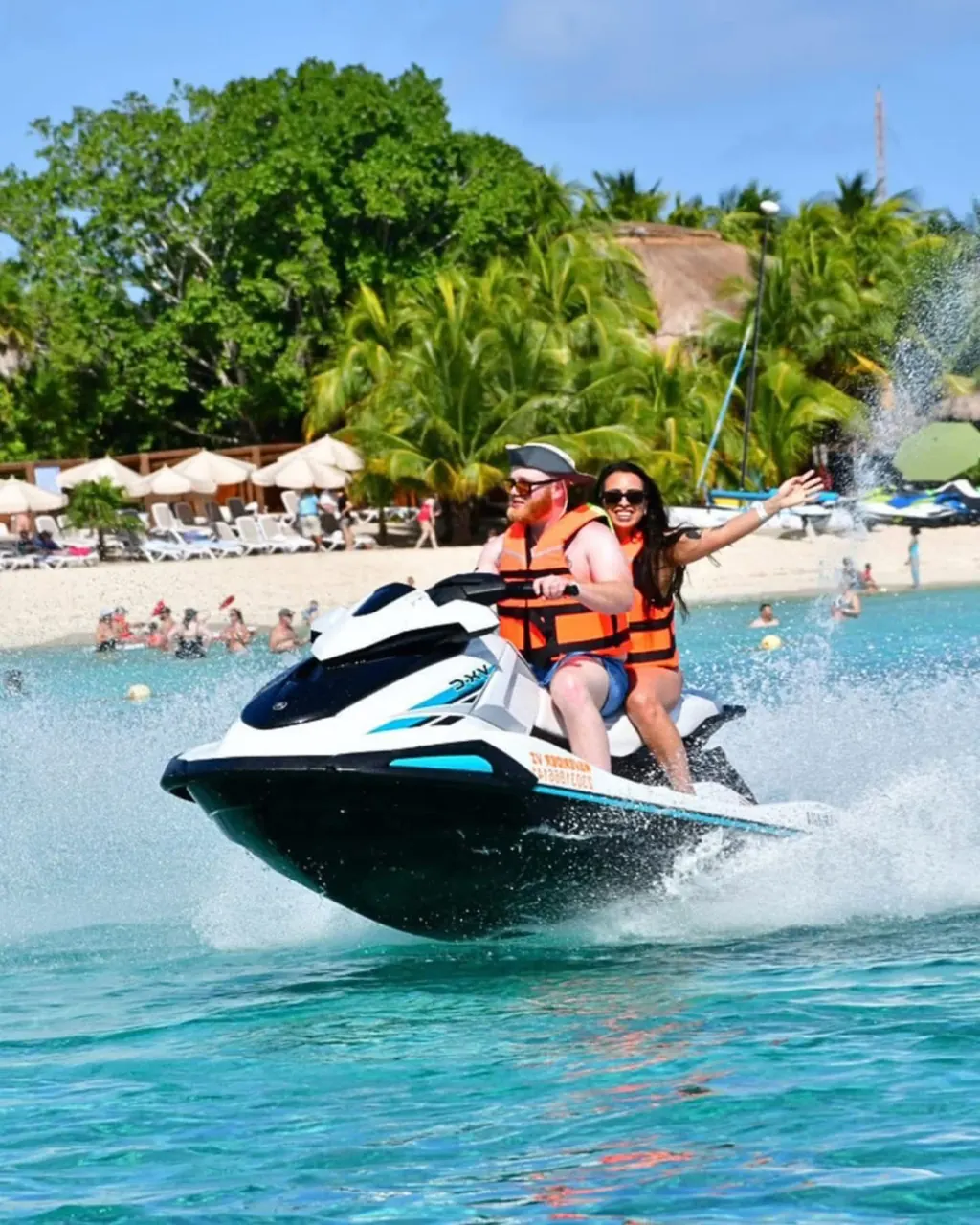 Couple on a jet ski